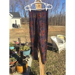 Vtg Ann Taylor womens stretchy pants P petite sheer purple 90s in living color